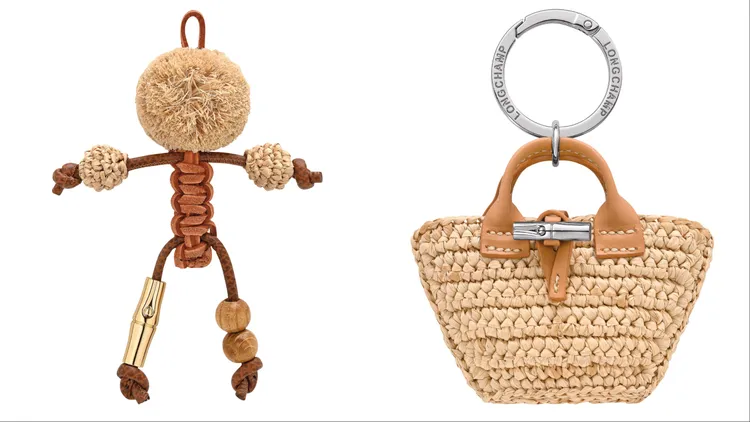 Longchamp Longcharm鑰匙扣（左）、Le Roseau Raffia鑰匙扣，各5900元。品牌提供