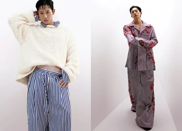 丁海寅優雅演繹睡衣風單品。品牌提供