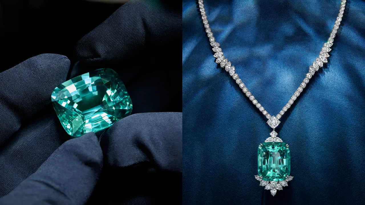 Harry Winston頂級珠寶系列登台，其中重達55.81克拉祖母綠綻放極致迷人的薄荷藍綠色調。品牌提供