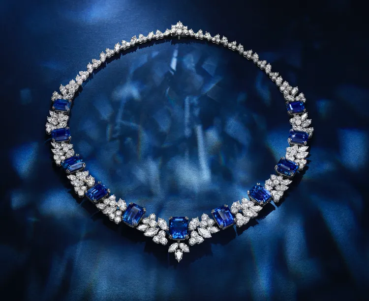 海瑞溫斯頓 頂級珠寶系列 藍寶石與鑽石項鍊。品牌提供