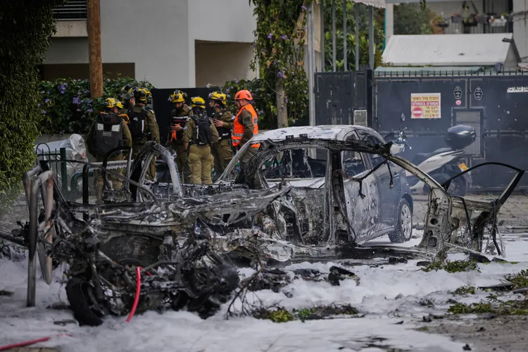 以色列大城特拉維夫遭到伊朗攻擊。美聯社