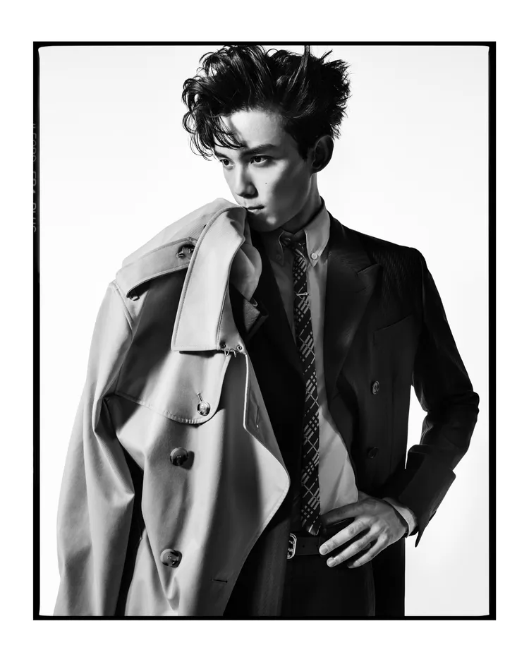 中國男星吳磊拍攝Burberry全新風衣形象照。品牌提供