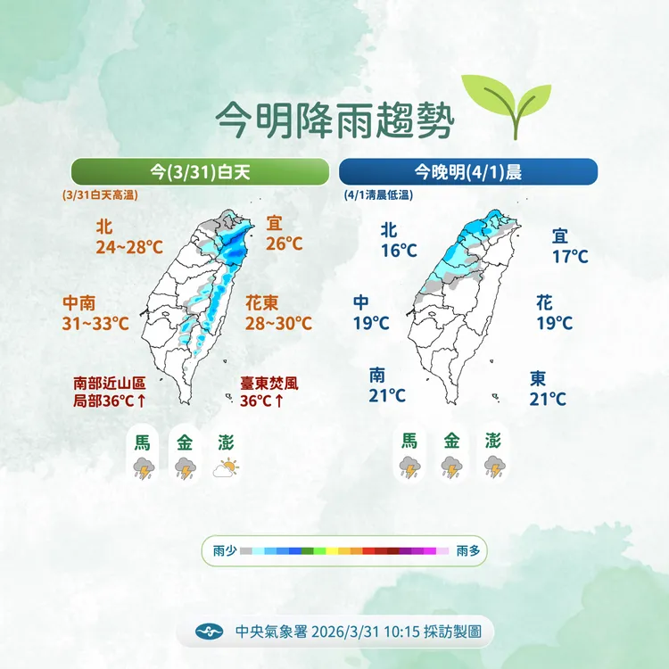 未來降雨趨勢。氣象署提供