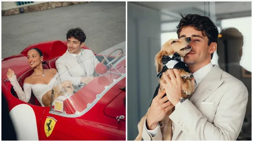 「F1天菜」結婚了！　開法拉利跑車載嬌妻超夢幻婚紗照曝光