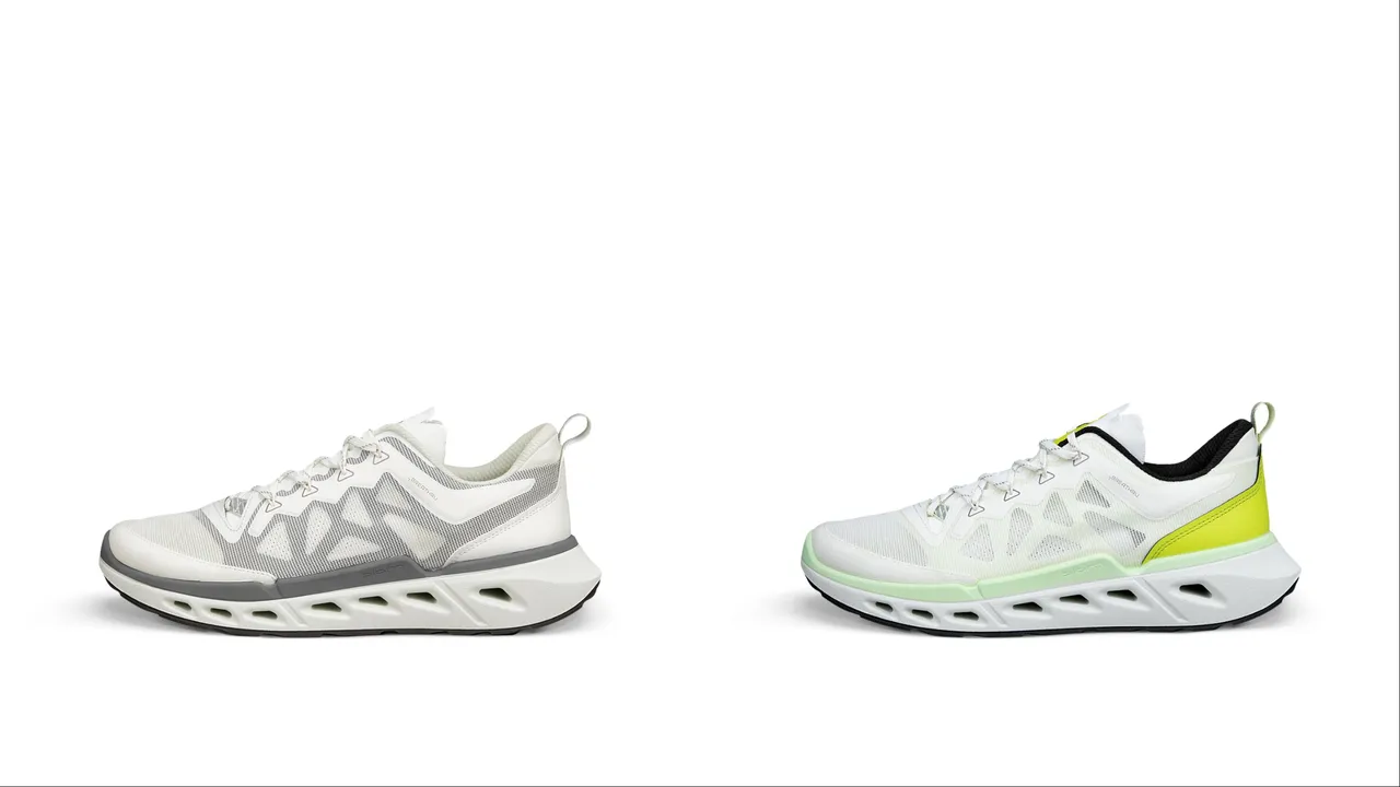 ECCO「BIOM 720」系列BREATHRU網布透氣男鞋，各6680元。品牌提供