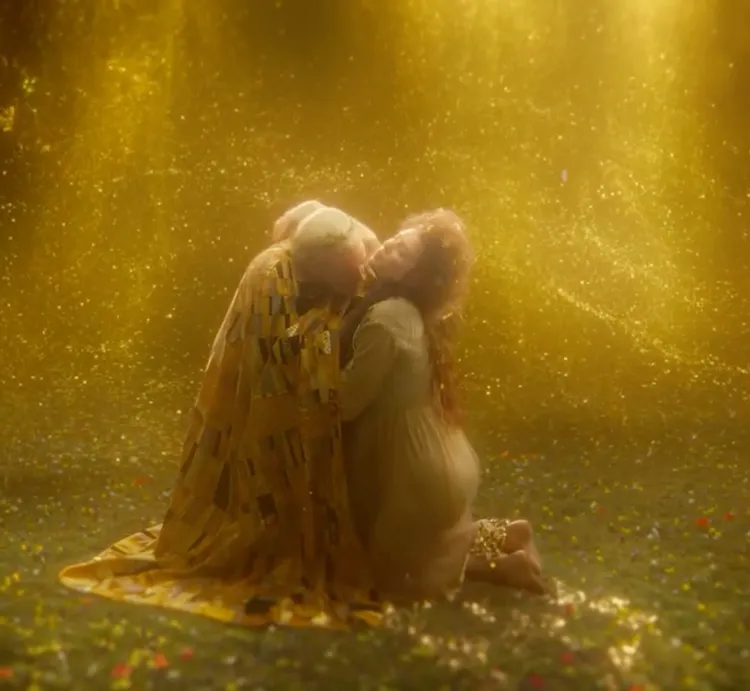 周杰倫的音樂新作致敬名畫《吻》。翻攝周杰倫IG