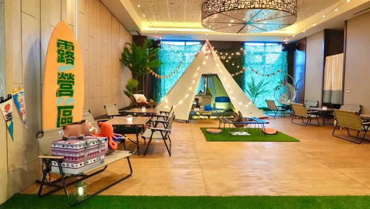 淡水福容露營早午餐區。業者提供