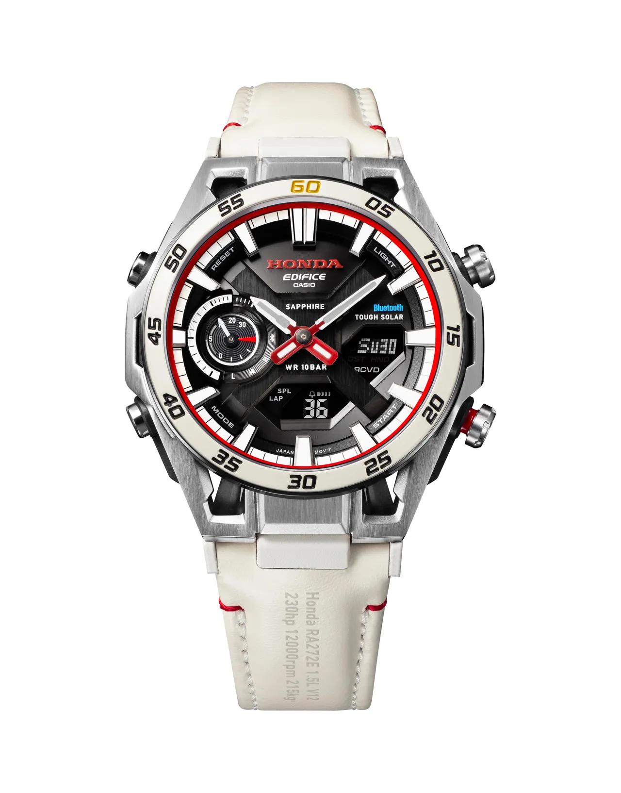 EDIFICE X HONDA車隊聯名錶ECB-2300HR-1A，1萬3500元。品牌提供