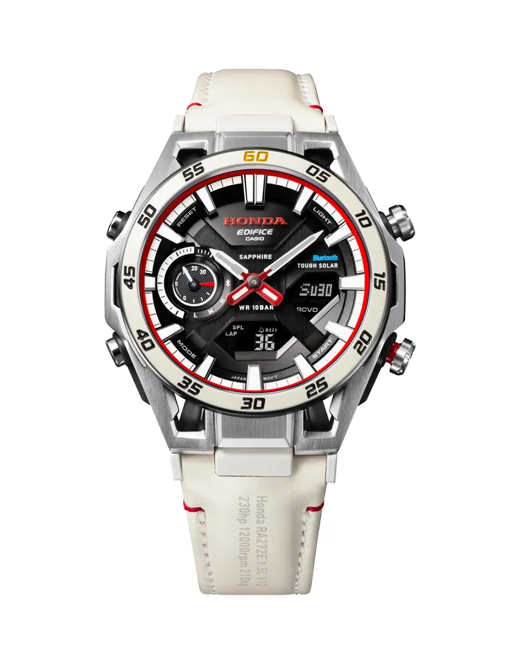 EDIFICE X HONDA車隊聯名錶ECB-2300HR-1A，1萬3500元。品牌提供
