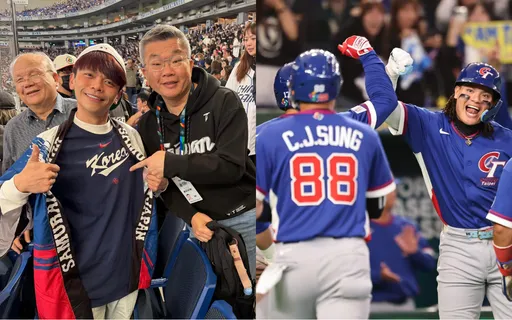 台韓激戰！蔡阿嘎穿「韓國隊服」進場　蔡其昌：穿對衣服了