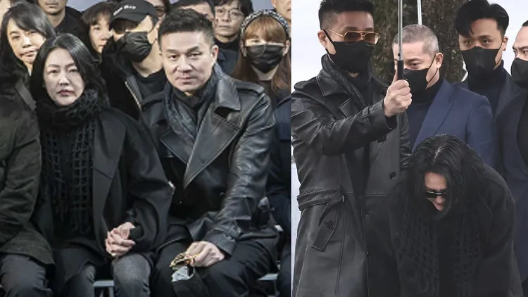 許雅鈞陪小S度過失去姊姊的艱難時刻，上月大S雕像揭幕，他寸步不離幫小S撐傘。資料照片