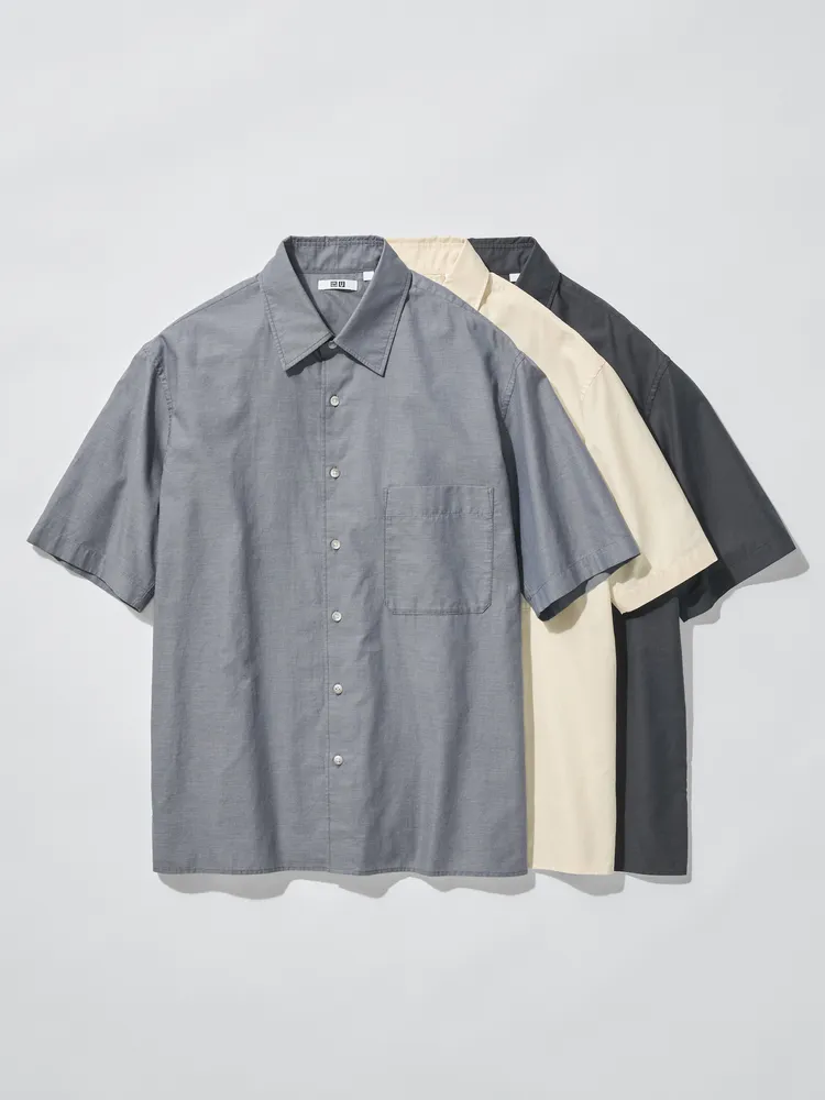 Uniqlo U 2026春夏系列男女適穿寬版襯衫，各990元。品牌提供