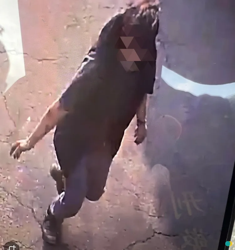 高男為毒品通緝身分，警方正擴大調閱沿線監視器，全力追緝中。翻攝畫面