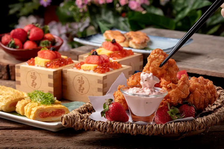 炸雞、玉子燒、明太子雞肉串、壽司。業者提供