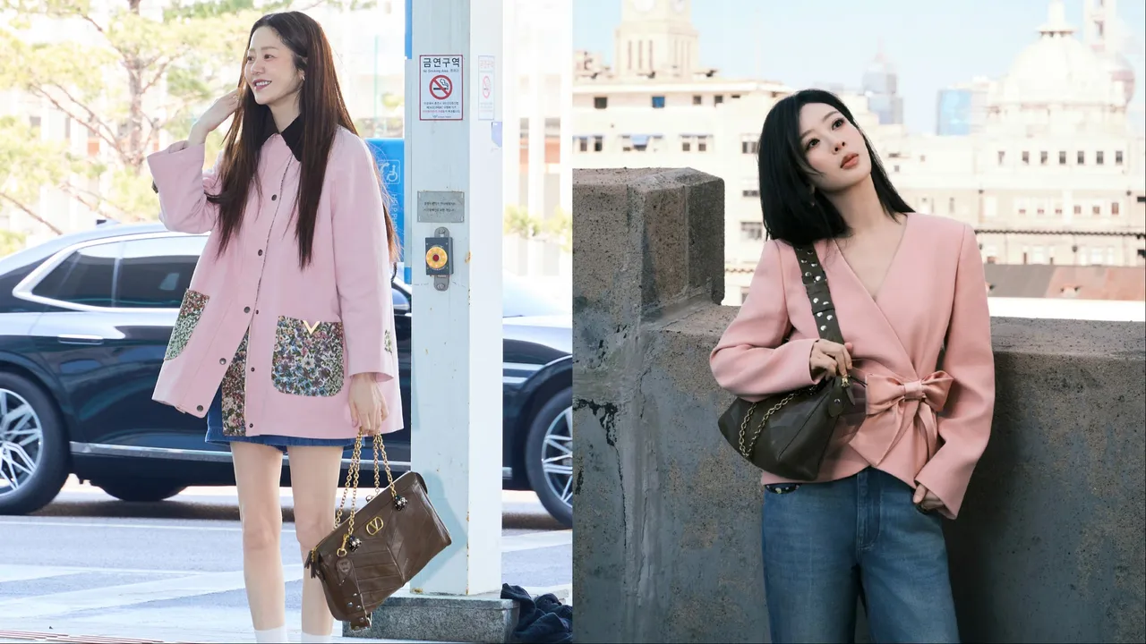 高賢廷（左）、楊紫（右）出發羅馬準備出席VALENTINO大秀。左圖品牌提供、右圖翻攝楊紫工作室微博