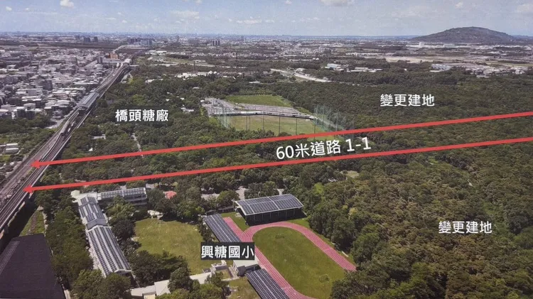 新市鎮對橋頭糖廠森林帶來衝擊。搶救橋頭糖廠百頃森林聯盟提供