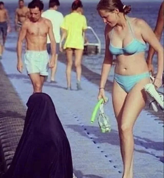 1970年代伊朗海灘。翻攝自X