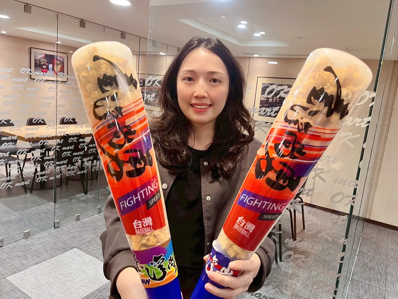 期間開賣獨家棒球爆米花。OKmart提供