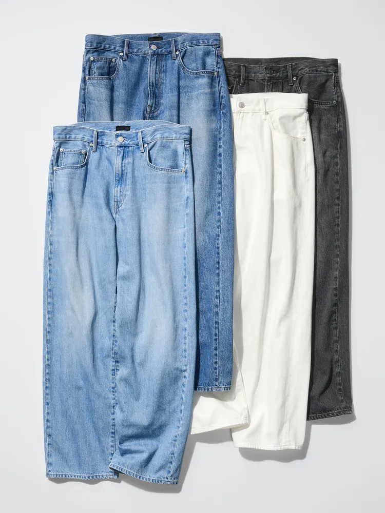 UNIQLO寬版牛仔褲，各1290元。品牌提供