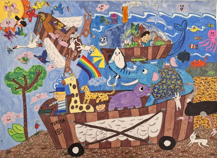 B組(8-11歲)金獎：林語汝同學作品《噗噗! 夢想動物車》。業者提供