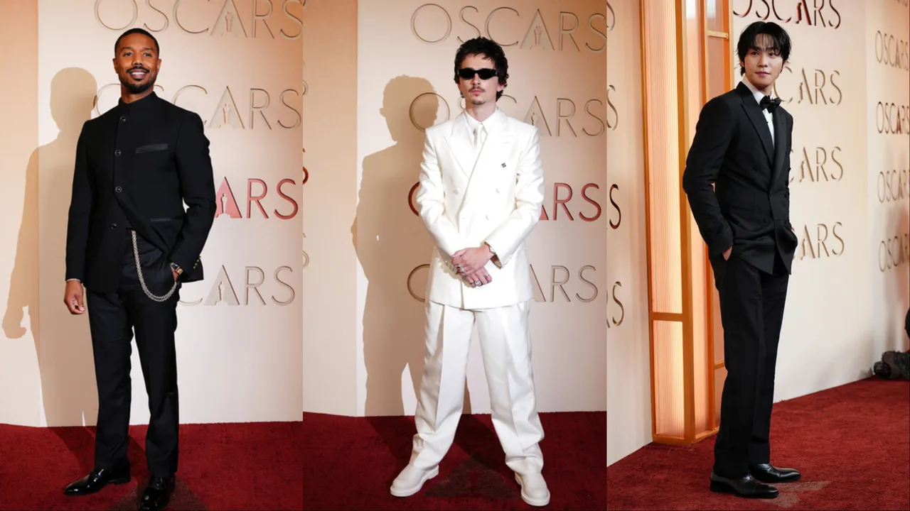 麥可B喬丹（左起）、甜茶、安孝燮。美聯社