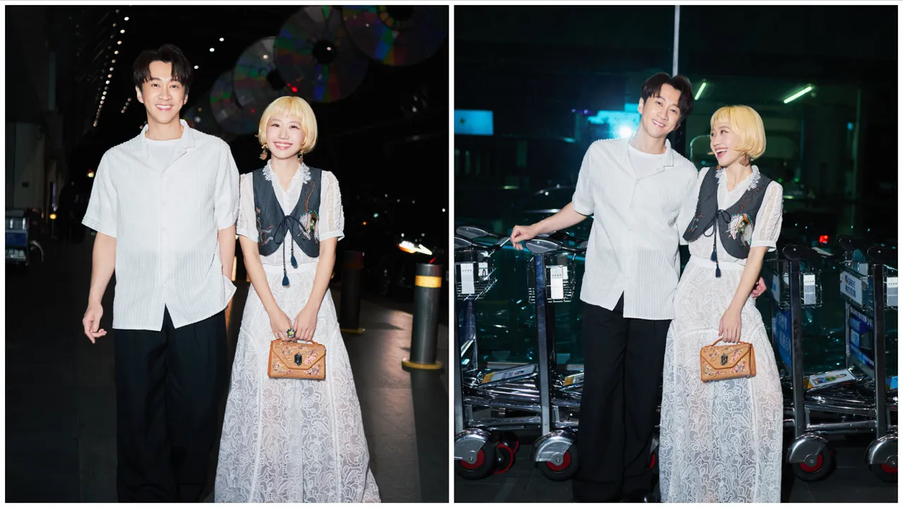 Lulu（左圖右、右圖右）和陳漢典（左圖左、右圖左）這對新婚夫妻，將現身夏姿在巴黎時裝周舉辦的大秀。品牌提供