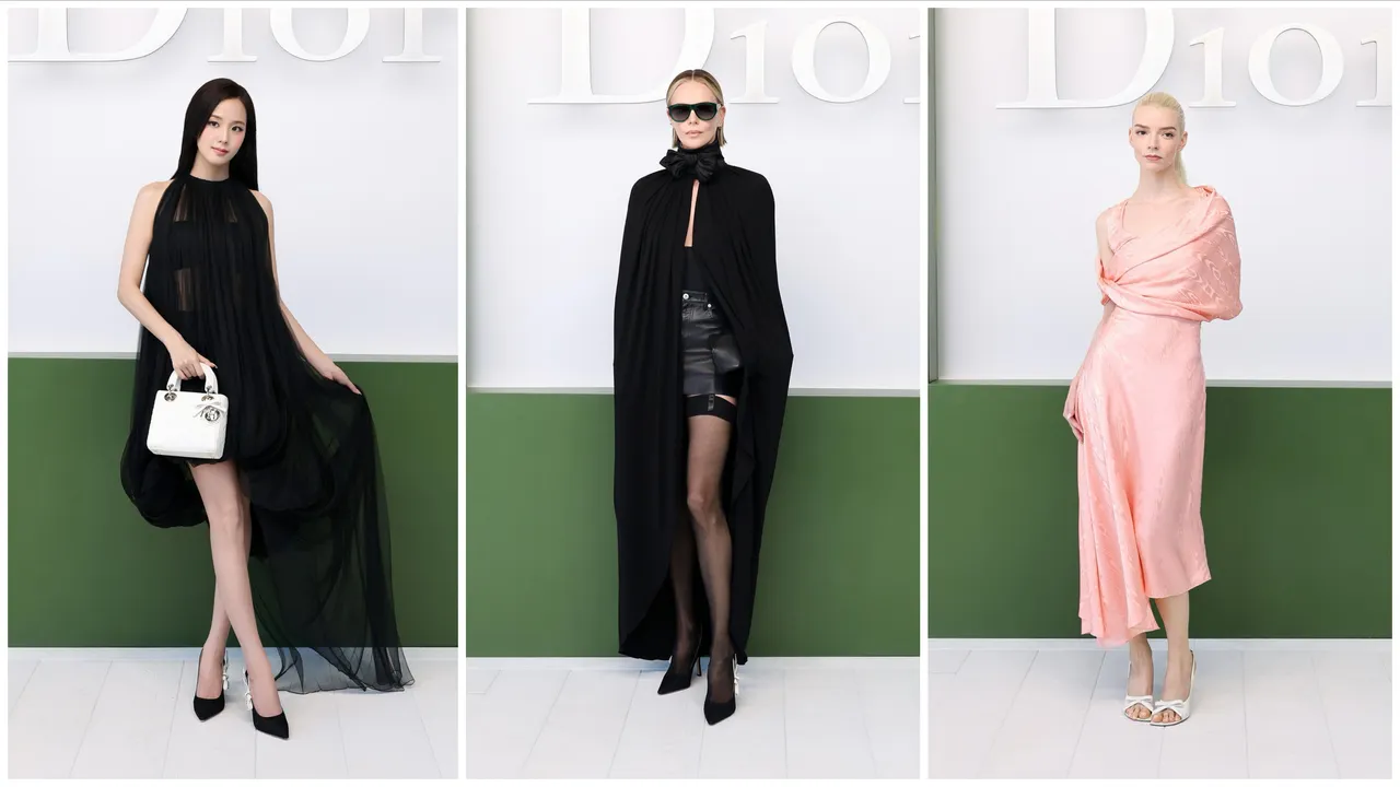 Dior品牌大使Jisoo（左圖起）、莎莉賽隆、Anya Taylor-Joy現身Dior 2026秋冬大秀。品牌提供