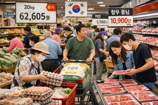 南韓民眾勒緊褲帶活　米、蛋、肉漲不停石油又來亂