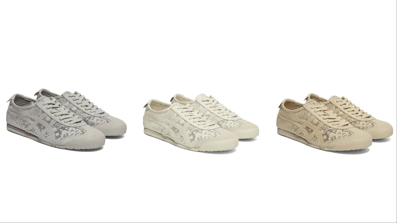 鬼塚虎蕾絲設計MEXICO 66，各5180元。品牌提供