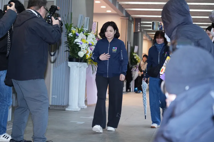 楊貴媚到場送別小胖。彭欣偉攝