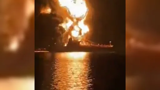 石油危機翻版！波灣2油輪遇襲「炸成火球」　驚悚畫面曝