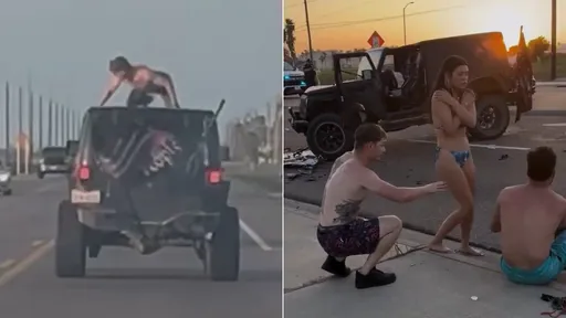 22歲男趴車頂「空幹吉普車」　時速120公里撞車拋飛頭部重創