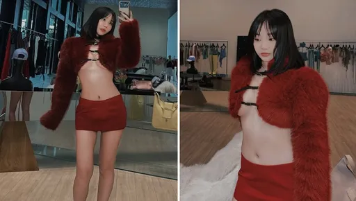 直接大辣！陳芳語裡面沒穿乳球溢出　只靠三條線在撐