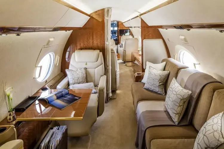 灣流G550內裝豪華舒適。圖取自灣流G550網站