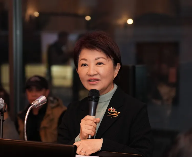 台中市長盧秀燕訪美，於3/13受邀於波士頓僑宴發表演說。台中市府提供