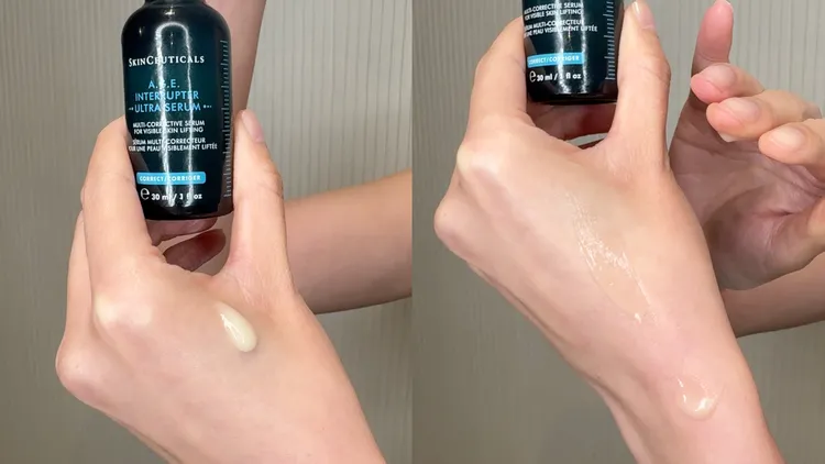 修麗可「電波V臉瓶」A.G.E.極效賦活緊緻精華質地輕盈擁有高流動性。張家玲攝