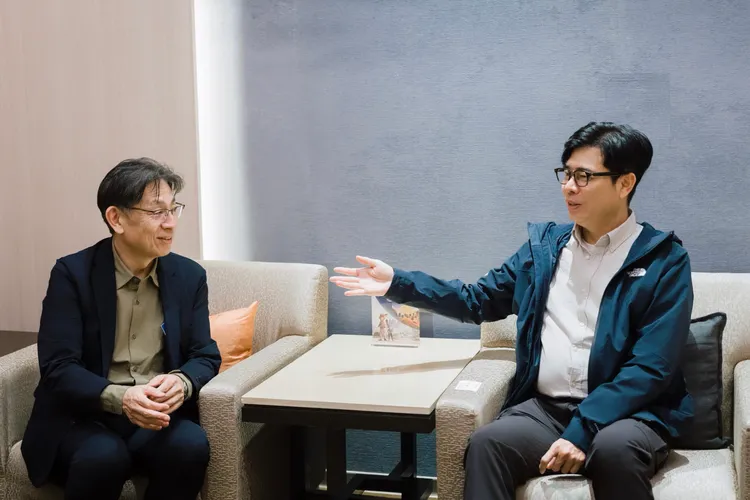 陳其邁市長感謝熊本縣木村敬知事，指派副知事竹內信義率團出訪，促成台日城市攜手訪美。市府提供