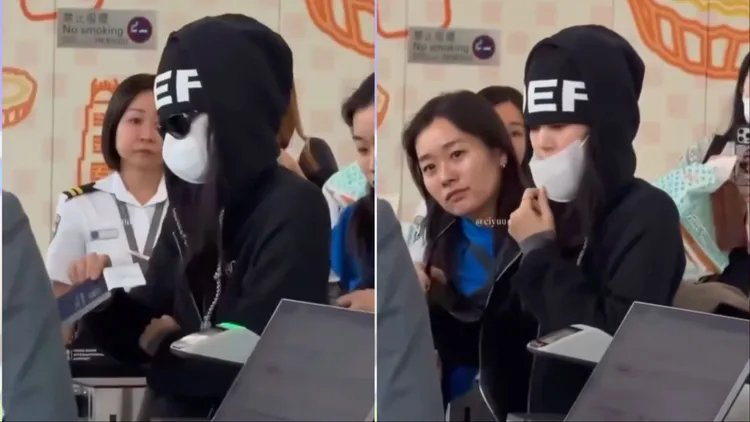Jennie全身包緊緊現身機場，面對地勤時卻疑似態度不佳。翻攝Jennie IG