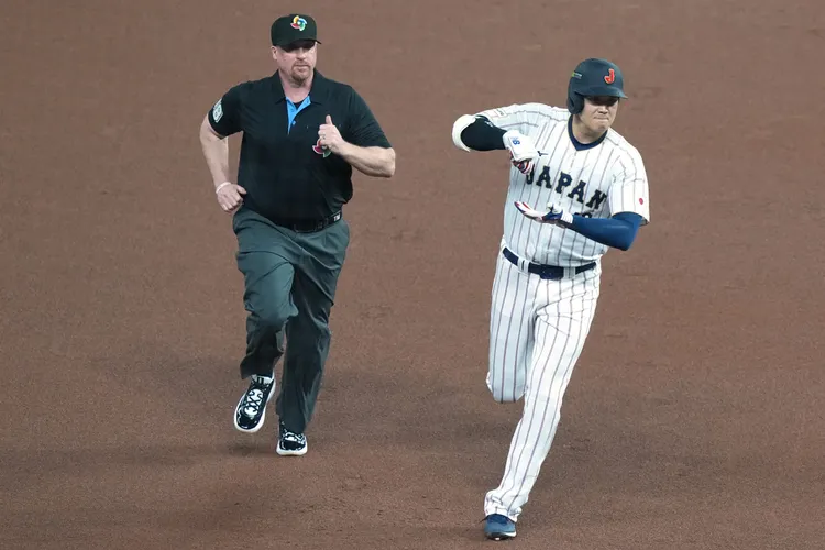 大谷翔平敲出首打席全壘打。美聯社