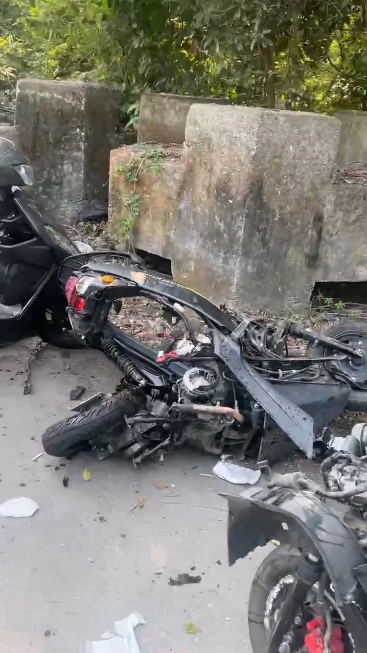 小客車逆向撞擊多部機車，造成1死7傷。翻攝畫面