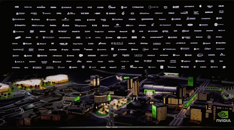 2026輝達GTC大會再次展出合作夥伴背板。翻攝自輝達YT官網