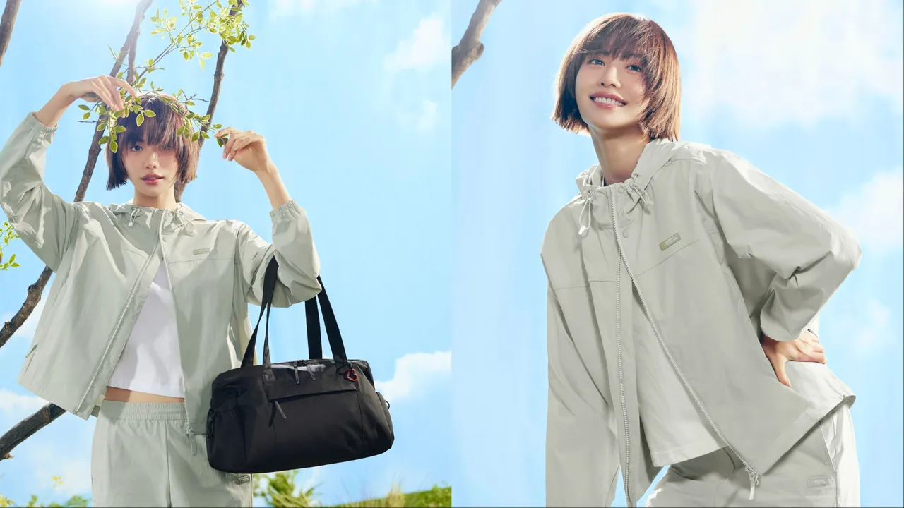 NANA率性演繹ADELIE涼感彈性連帽外套 。品牌提供