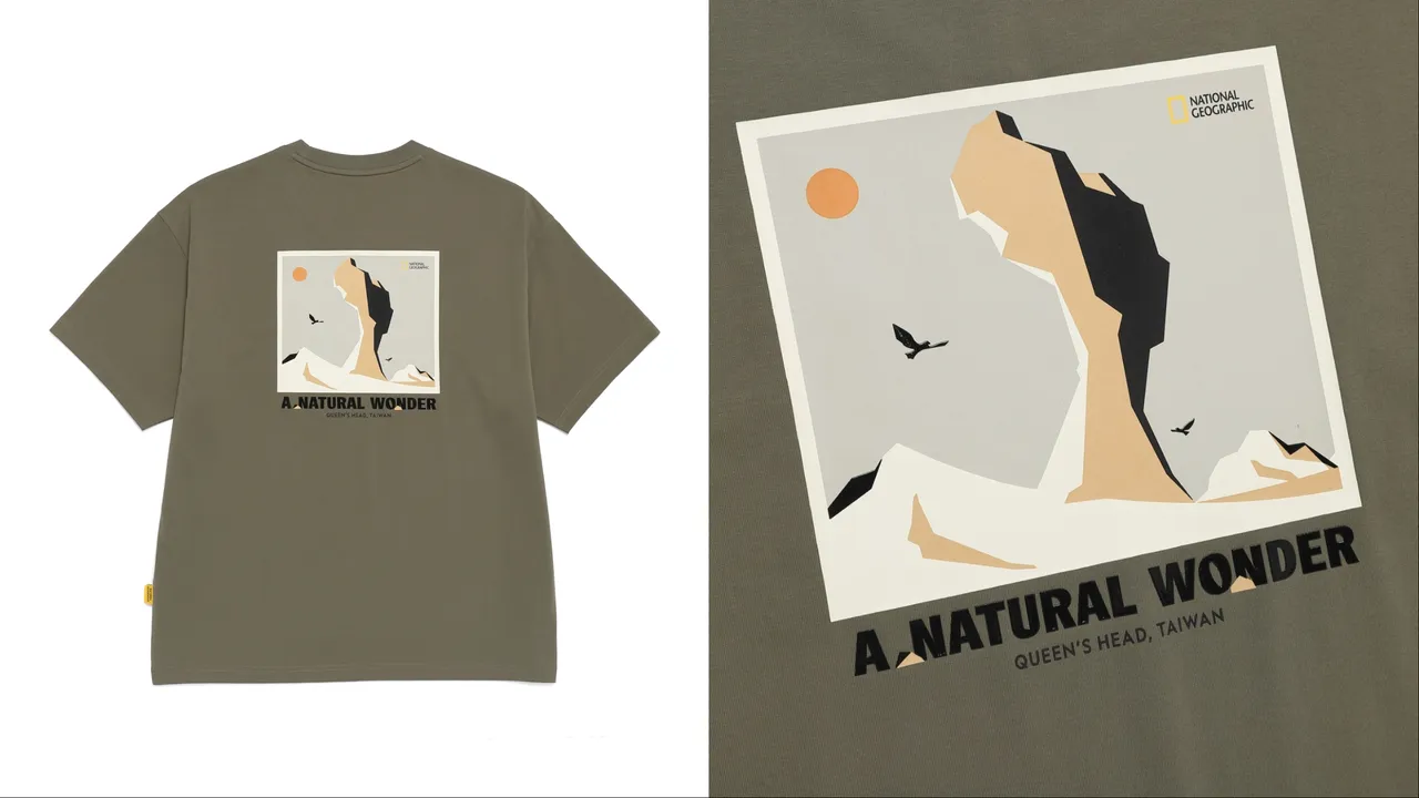 國家地理服飾台灣限定LOGO T恤「野柳女王頭」，1980元。品牌提供