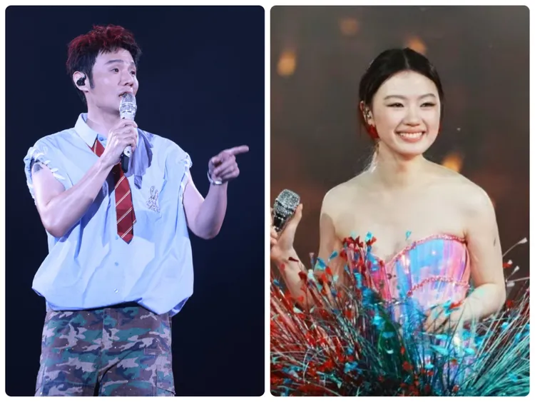 李榮浩（左）不滿單依純強制侵權《李白》。摘自微博