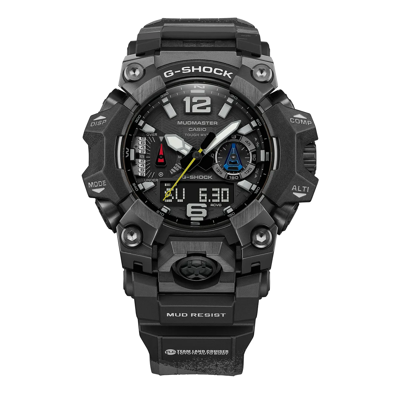 G-SHOCK MUDMASTER X TOYOTA TLC聯名錶GWG-B1000TLC-1A，2萬8000元。品牌提供