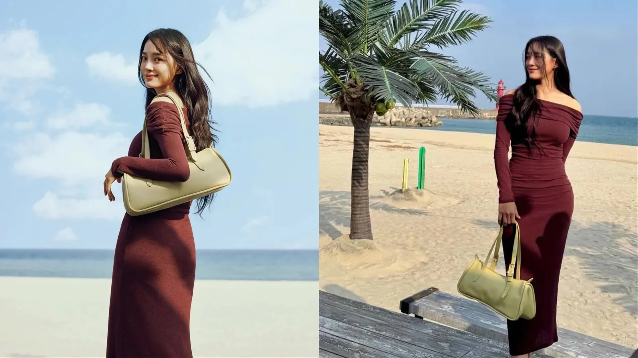 金世正另也拎上開心果綠的Looong包。左圖品牌提供、右圖翻攝金世正IG