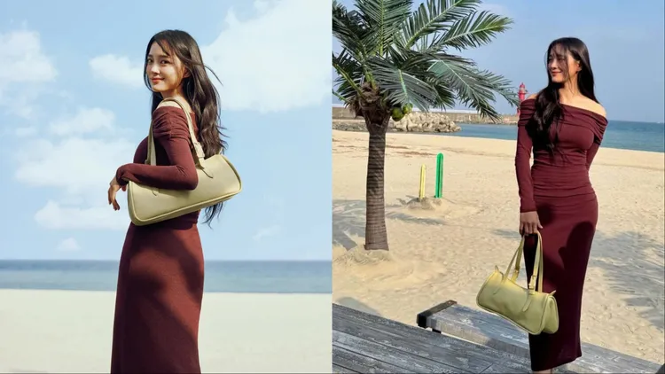 金世正另也拎上開心果綠的Looong包。左圖品牌提供、右圖翻攝金世正IG