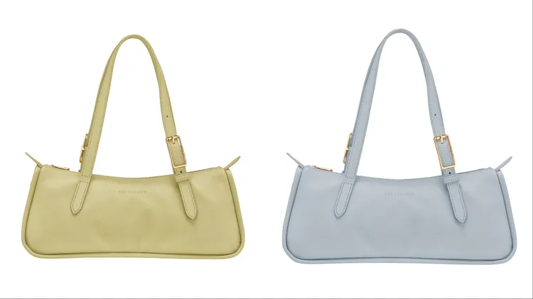 Longchamp Looong系列肩背袋心果綠色（左）、天藍色（左），各2萬3500元。品牌提供