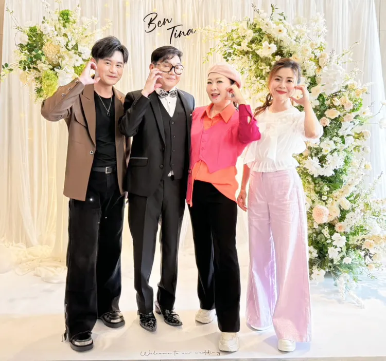 七郎開心嫁女兒，星友到場送紅包。豪記唱片提供