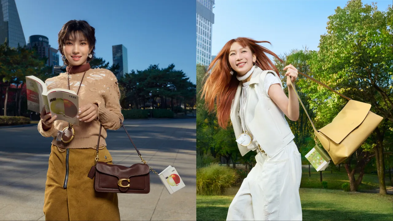  (G)I-DLE隊長田小娟（左）、日本歌手幾田莉拉（右）拍攝COACH 2026年春季形象廣告。品牌提供